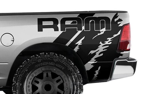 DODGE RAM 1500/2500/3500 (2009-2018) 6.5 BED CUSTOM VINYL Sticker Decal WRAP KIT - RAM QUARTER