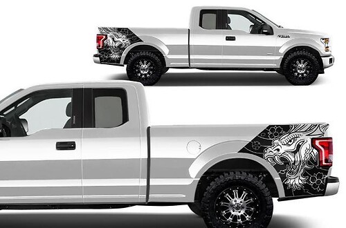 Ford F-150 (2015-2017) Vinyl Rear Sticker Decal Wrap Kit - Dragon