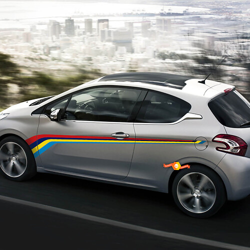 Stickers Decals Stripes For Peugeot 208 Autocollant Side stripes