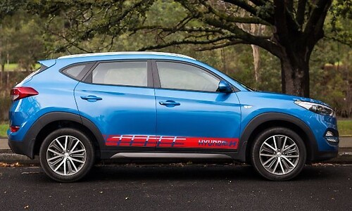 Multiple Color Graphic Tucson / Equus / Veloster Car Racing Decal Sticker
