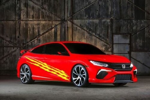 Car Truck Multiple Color Flame Hood Racing Stripe Decal Sticker Skin