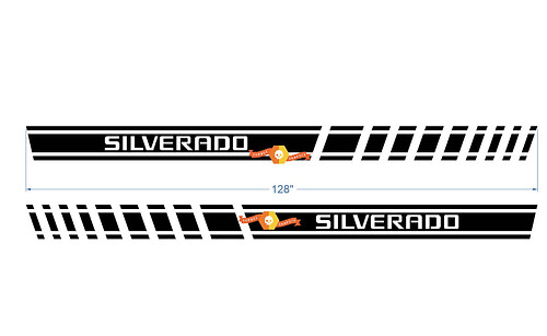 2X Multiple Color Graphics Chevrolet Silverado Car Racing Vinyl Decal Sticker 128