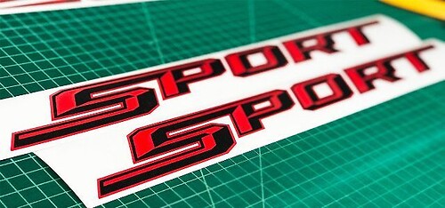 Ford F150 Sport Bedside Decal 2015 2016 2 Stickers Decals Vinyl Pre-Cut Pair Red & Black