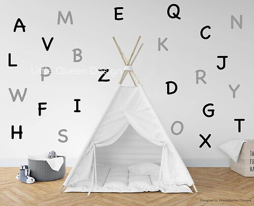 Alphabet Wall Decals Stickers for children room