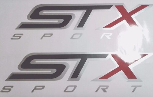 STX sport decal stickers, hitam matt dan abu-abu truk ford (set)

