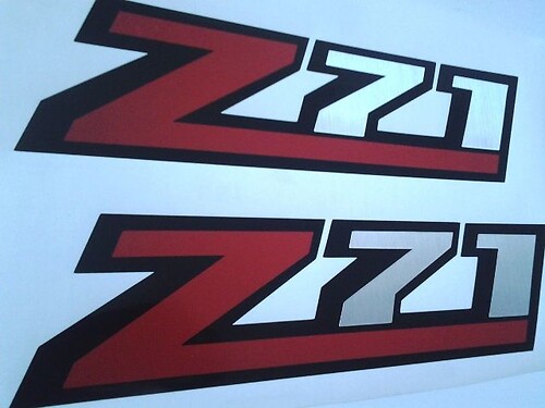 Z71 decal silverado sticker (set) brushed chrome and red
