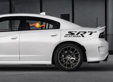 2x SRT SCAT PACK in Grunge Distressed style Side Splash Vinyl Sticker Decal for Dodge Charger Challenger Scatpack 3