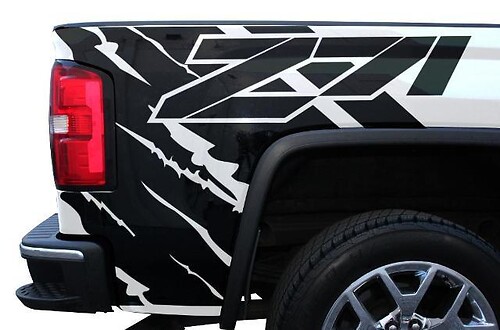 Gmc Sierra (2014-2017) Custom Vinyl Sticker Decal Wrap Kit - Z71 Quarter
