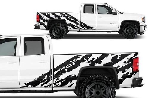 Gmc Sierra 2014-2017 Custom Vinyl Sticker Decal Wrap Kit - Shred