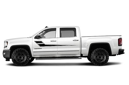 Gmc Sierra 2014-2017 Custom Vinyl Sticker Decal Wrap Kit - Side Stripe