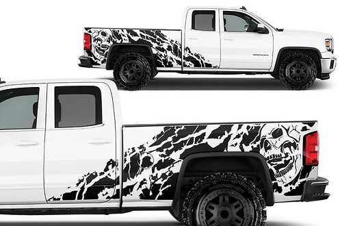 Gmc Sierra 2014-2017 Custom Vinyl Sticker Decal Wrap Kit - Nightmare
