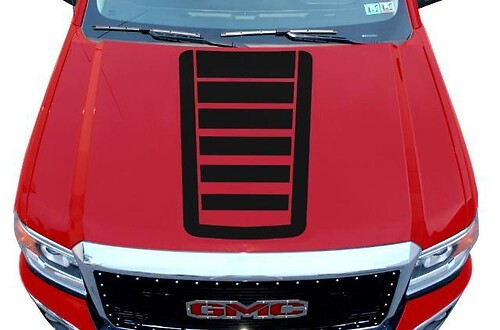 Gmc Sierra (2014-2017) Custom Vinyl Hood Sticker Decal Wrap Kit - Strobe
