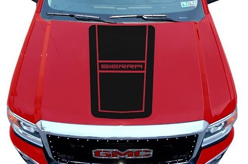 Gmc Sierra (2014-2017) Custom Vinyl Hood Sticker Decal Wrap Kit - Sierra V2