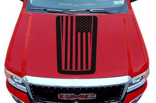 Gmc Sierra (2014-2017) Custom Vinyl Hood Sticker Decal Wrap Kit - Patriot