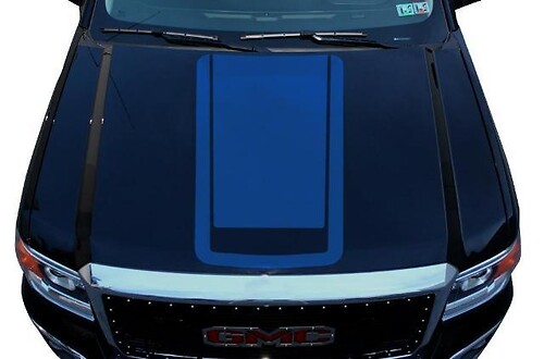 Gmc Sierra (2014-2014) Custom Vinyl Sticker Decal Wrap Kit - Racing Stripes V2
