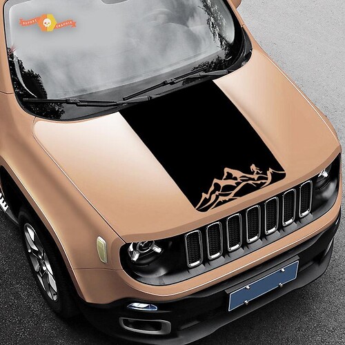 Jeep Renegade Mountain Yeti Bigfoot Graphic Vinyl Decal Sticker Hood