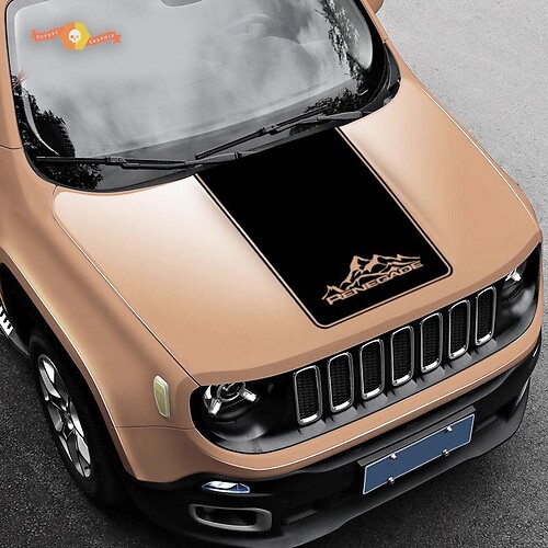 Jeep Renegade Mountain Graphic Vinyl Decal Sticker Hood Cast Option