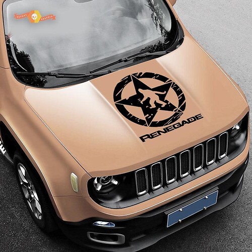 Jeep Renegade Yeti Sasquatch Army Star Distressed Vinyl Decal Sticker Side SUV
