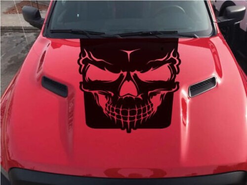 2015-2017 Dodge Ram Rebel Skull Hood Truck Vinyl Sticker Decal Graphic Options Color