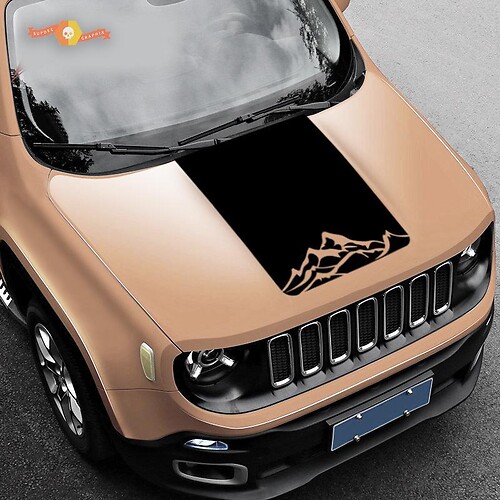 Jeep Renegade Mountain Graphic Vinyl Decal Sticker Hood 