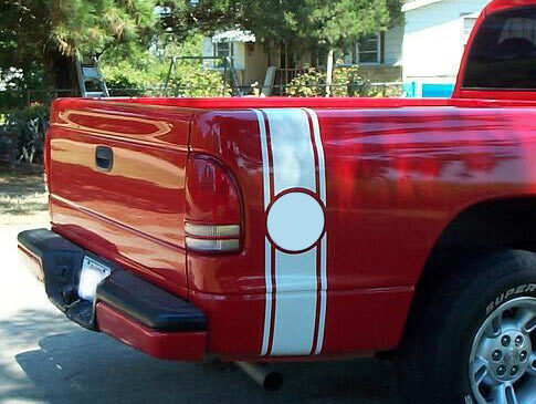 Bed Side Rally Racing Stripes (for all trucks) Decal Sticker vs circle