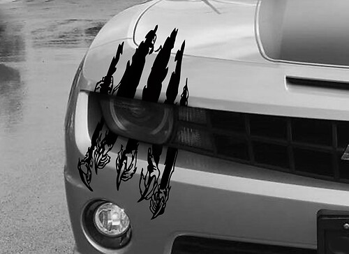 Claw Scar Mark Sticker Decal Hood Headlight Scratch Car Vehicle Camaro Marks