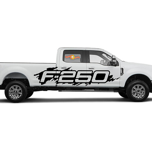 Ford F-250 Side Splash Grunge F250 Vinyl Sticker Decal Graphic Pickup Pick Up Bed Truck