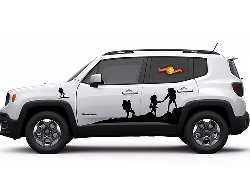 Vinyl Door Hood Climber Car Sticker Auto Side Skirt Decal For Jeep Renegade 2 PC