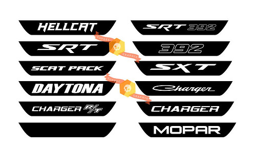 Dodge Charger Taillight Accent Sticker Decal 2015+ Hellcat Scat Pack Mopar SRT 392 Scatpack