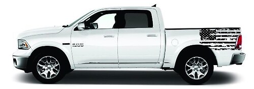 Ford F150 F-250 F-350 American Flag Bed Sticker Decal Set Ram Gmc Titan Tundra Colorad