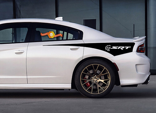 Dodge Charger SRT HELLCAT Rear Quarter Side Stripe Pair 2015 2016 2017 - 2020
