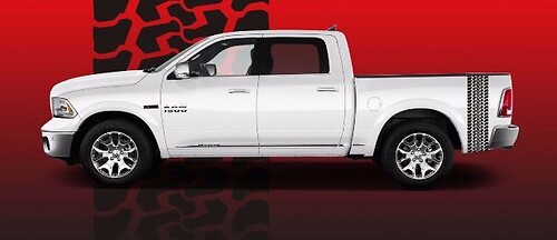 Dodge Ram 2016 HEMI MOPAR SPORT BIG HORN Tire Tread Truck Bed Sticker Decal Set