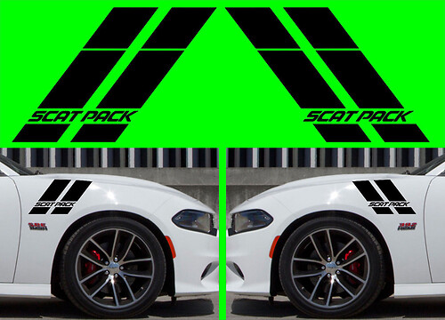 2X Dodge CHARGER Scat Pack Hash Stripes 2015-2018 Vinyl Sticker Decal HELLCAT SRT RT SXT Scatpack