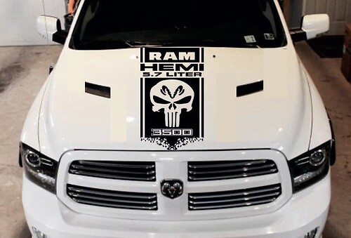 DODGE RAM HEMI 5.7L 3500 2500 1500 1xHOOD DECAL graphic vinyl decal sticker logo