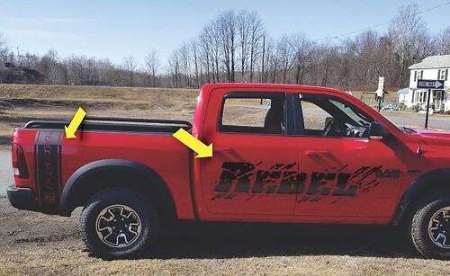 4X Distressed Mud Sticker Decal Door Bed Fender Fits Dodge RAM 1500 REBEL 4x4 5.7 Hemi