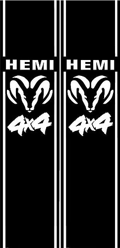 DODGE HEMI 4x4 RACING STRIPES Vinyl Decal Sticker Emblem Graphics Logo