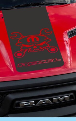 2015-16-17 Dodge Ram Hemi Rebel Hood Truck Sticker Decal Graphic Reb-12 Now