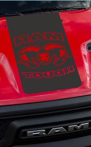 2015-16-17 Dodge Ram Hemi Rebel Hood Truck Sticker Decal Graphic Reb-08