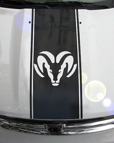1500 2500 3500 Ram Head Truck Hood Stripes Vinyl Decal Sticker Graphic DH-004A