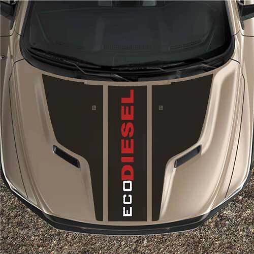 ecoDIESEL Rebel Dodge Ram Sport Hood Black Out Truck Vinyl Sticker Decal Graphic Stripe