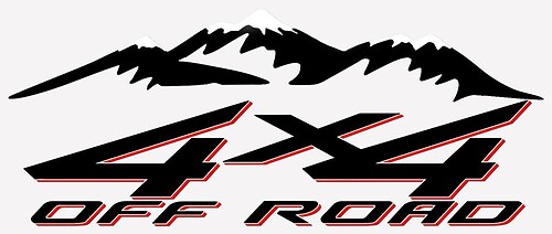 Pair 4x4 Offroad Mountain Truck Bed Side Sticker Decal Fits Chevy Dodge Ford Nissan Toyota 002
