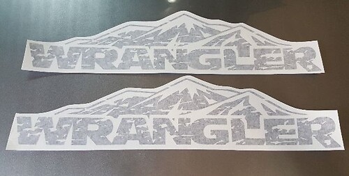 Jeep Wrangler mountain distressed Wrangler hood decals sticker