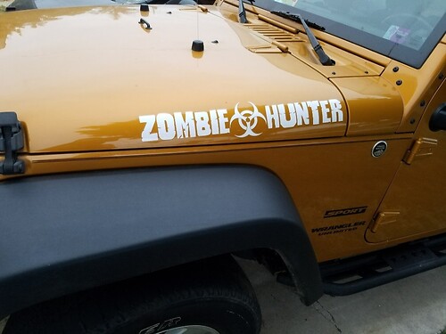 2X ZOMBIE HUNTER EDITION for JEEP Wrangler CJ TJ YK JK Hood Vinyl Sticker Decal