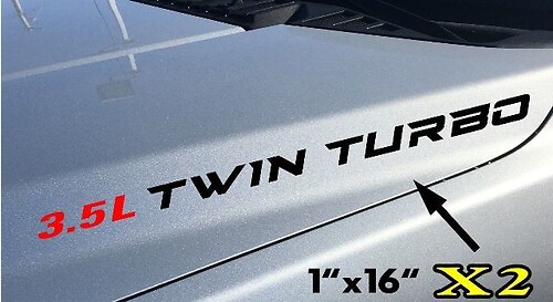 2x 3.5L Twin Turbo Hood sticker decals emblem Ford F150 Ecoboost V6
