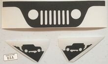 JEEP WRANGLER Windshield Replacement Stickers Decals (JK, TJ), Grill and Corner, Replica 7