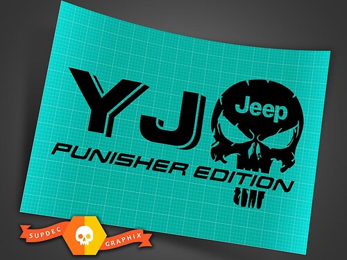 Truck Car Sticker Decal - (2) YJ JEEP Punisher EDITION - Vinyl Sticker Decal Outdoor vinyl