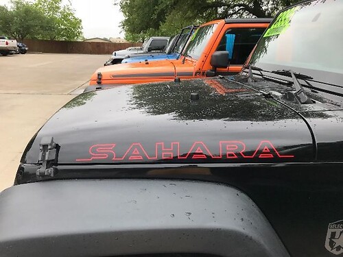 2pcs NEW SAHARA Hood Side Sticker Decal Graphic JEEP WRANGLER TJ JK CJ LJ RED Color