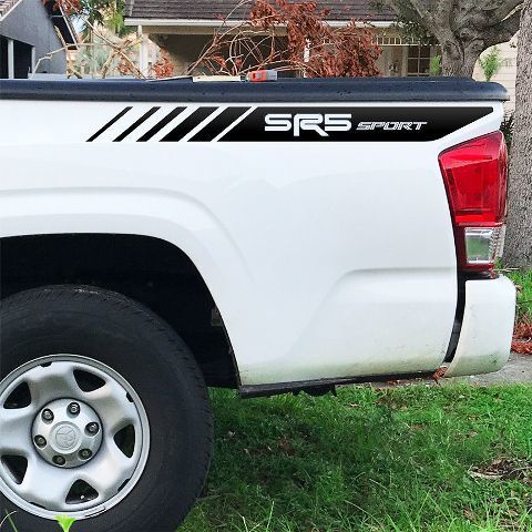 Tacoma SR5 Sport Toyota Truck 4x4 ສະຫຼຸບ Vinyl PreCut Stickers Bedside Set 2Pcs
