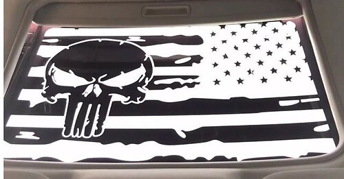 Dodge Challenger 2009-2018 Distressed Punisher American Flag Sunroof Sticker Decal