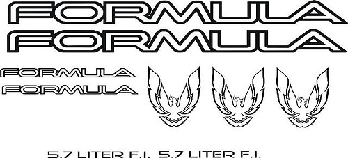 1985-90 Firebird Formula Sticker Decal SET 9 piece package